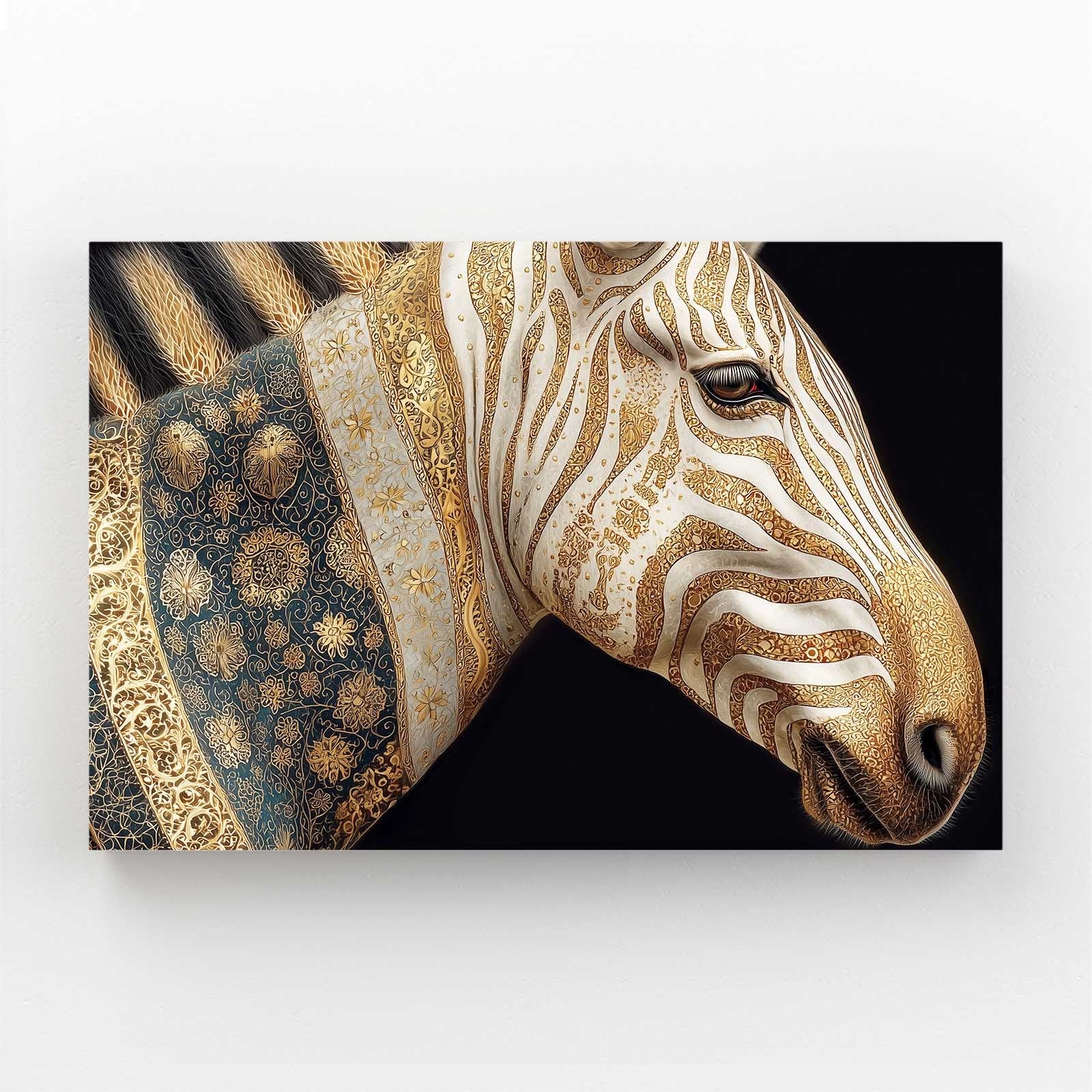 Horizontal Zebra Wall Art – styled in a furnished interior