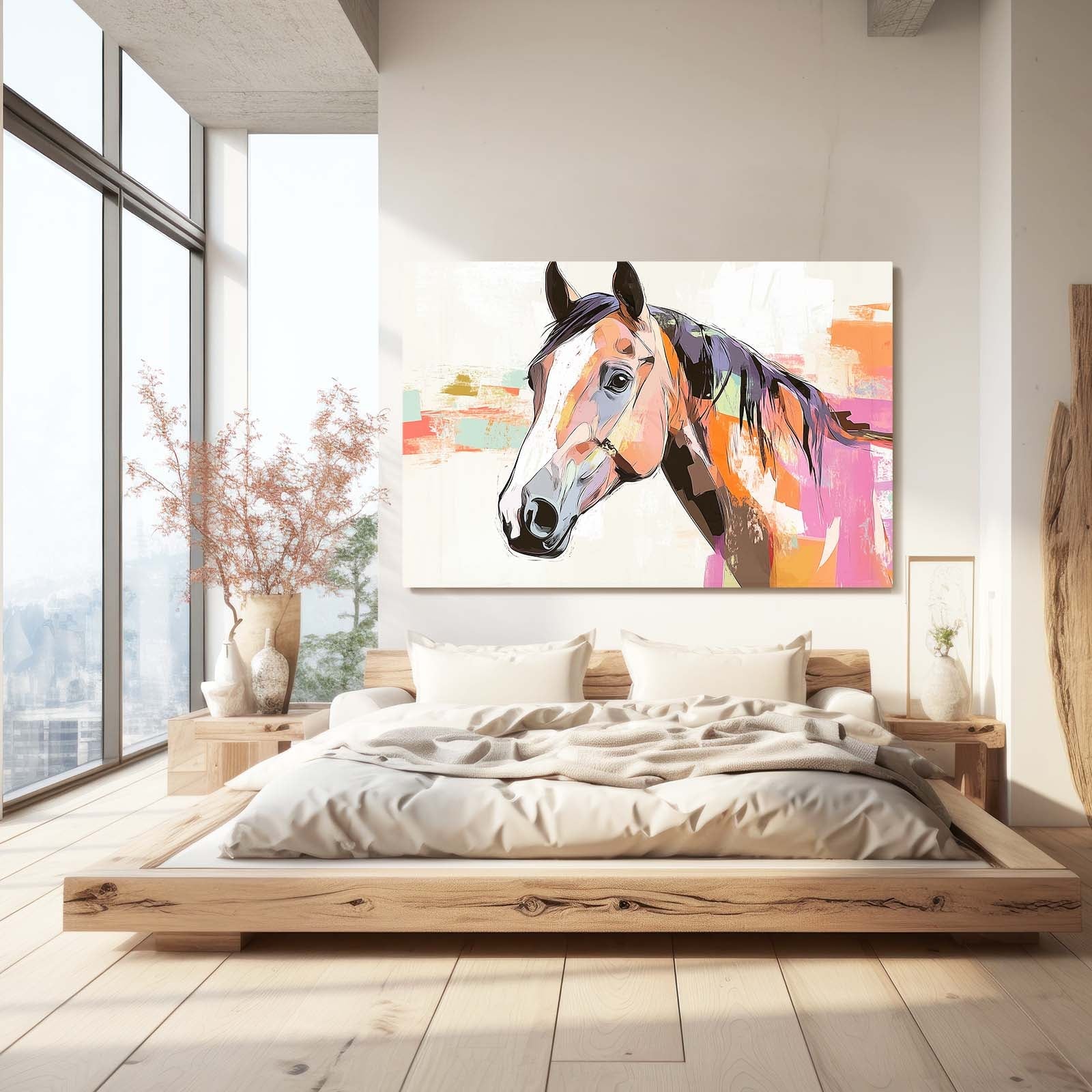 Horse Canvas Art – angled canvas view on white background