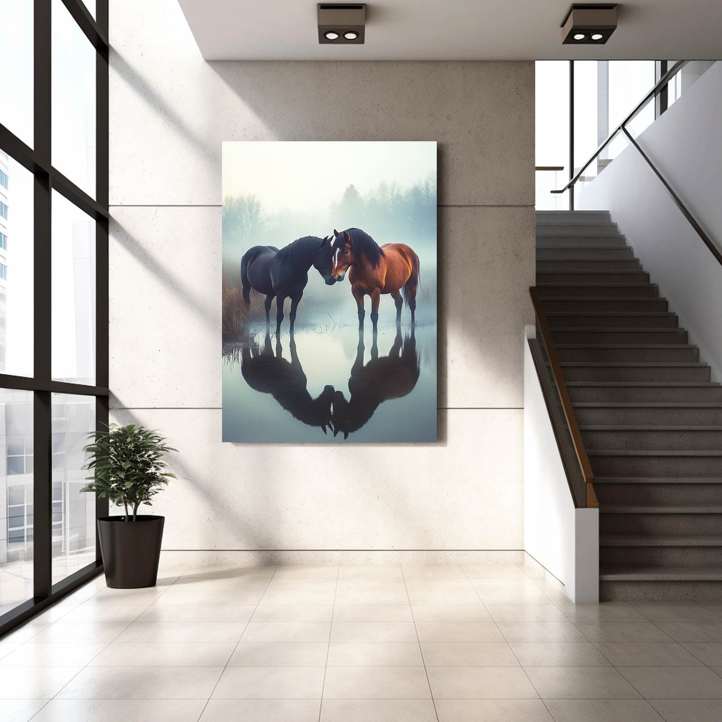 Horse Canvas – angled canvas view on white background