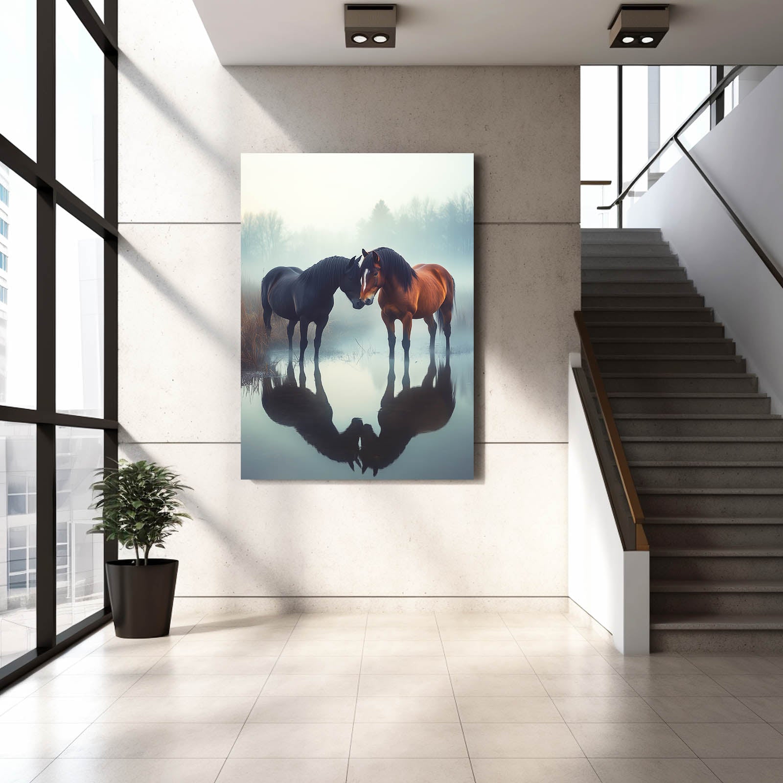 Horse Canvas – angled canvas view on white background