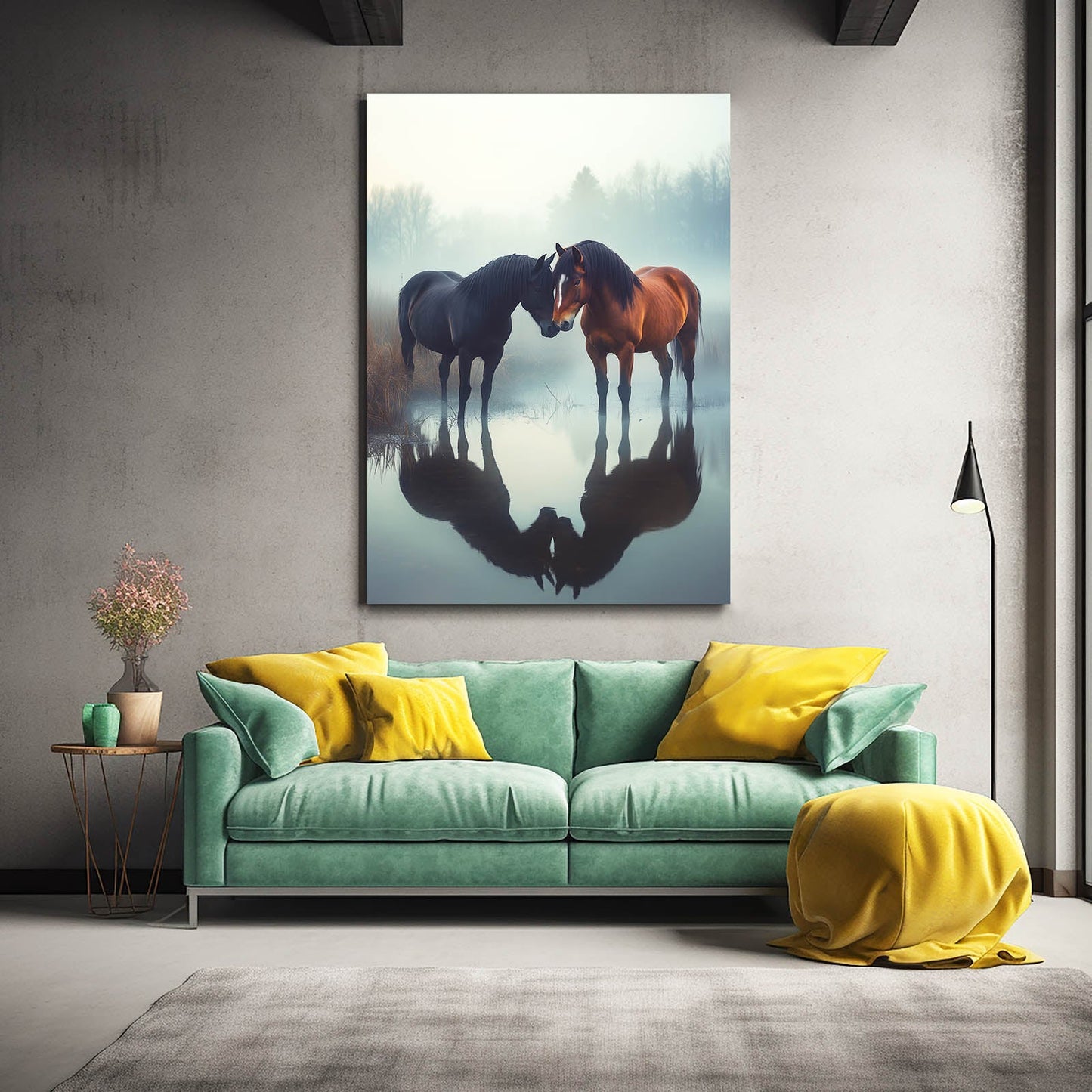 Horse Canvas – angled canvas view on white background