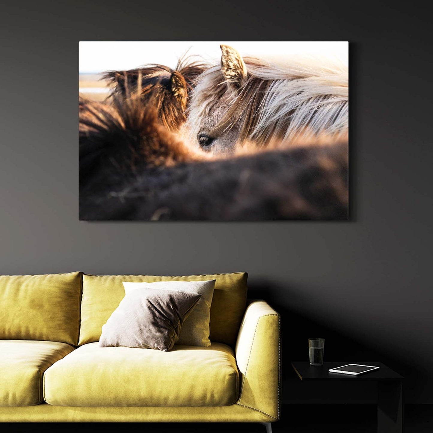 Horse Prints – angled canvas view on white background