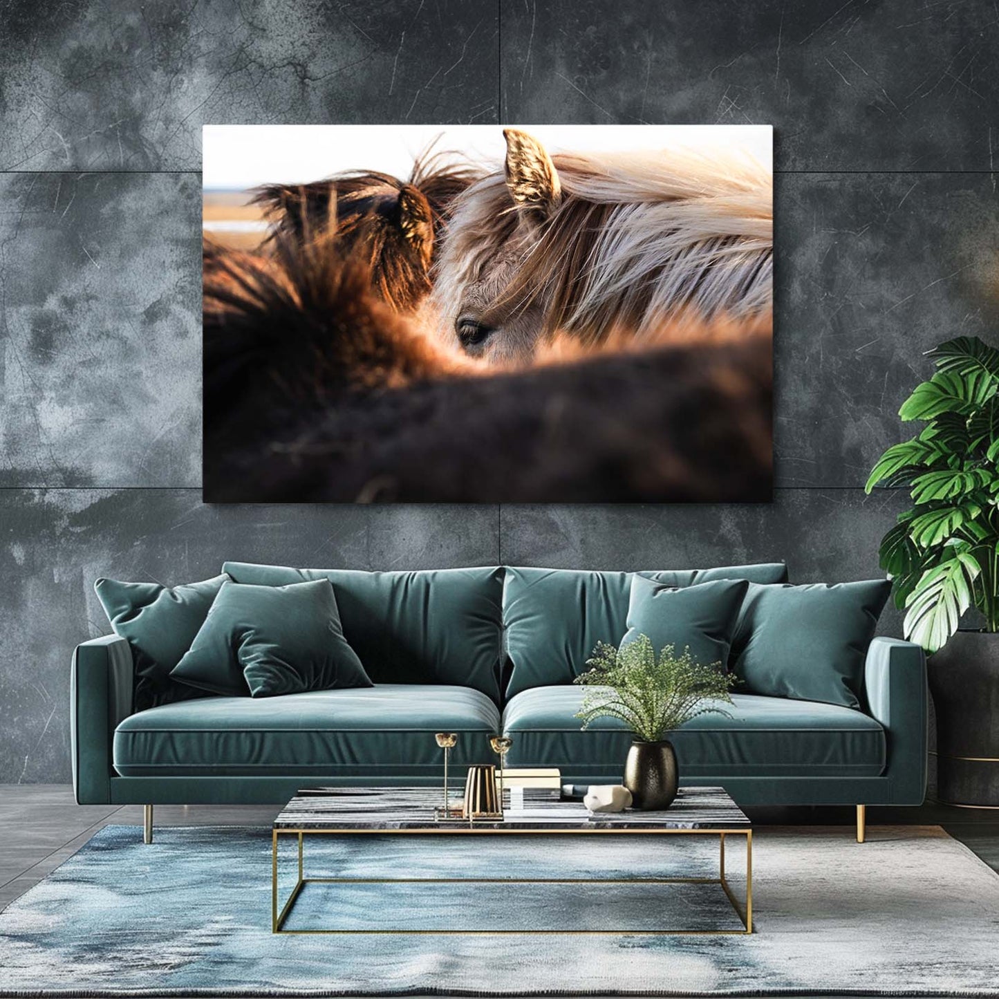 Horse Prints – angled canvas view on white background