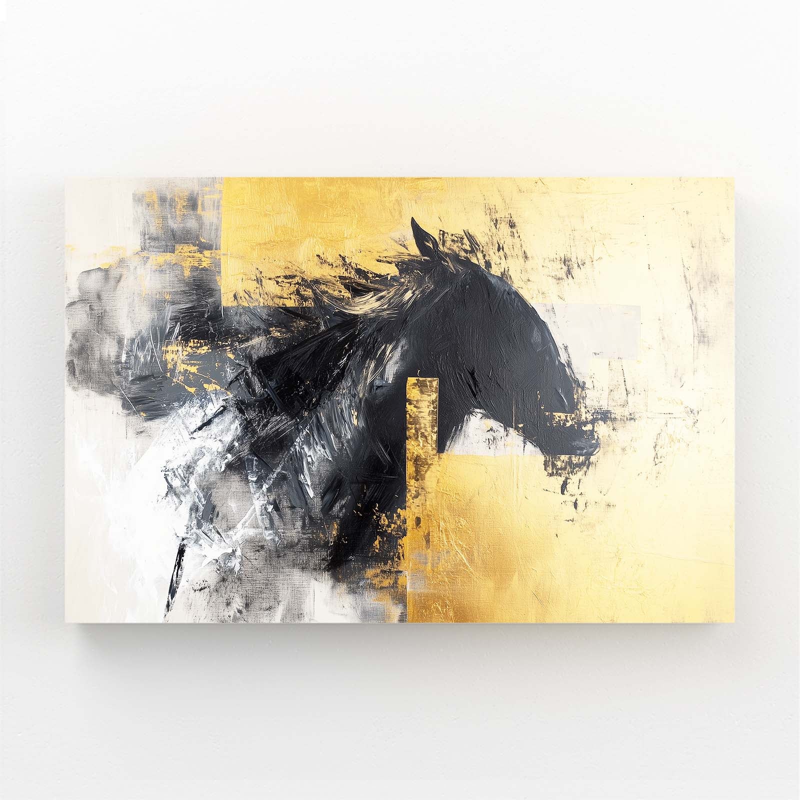 Horse Wall Art – angled canvas view on white background