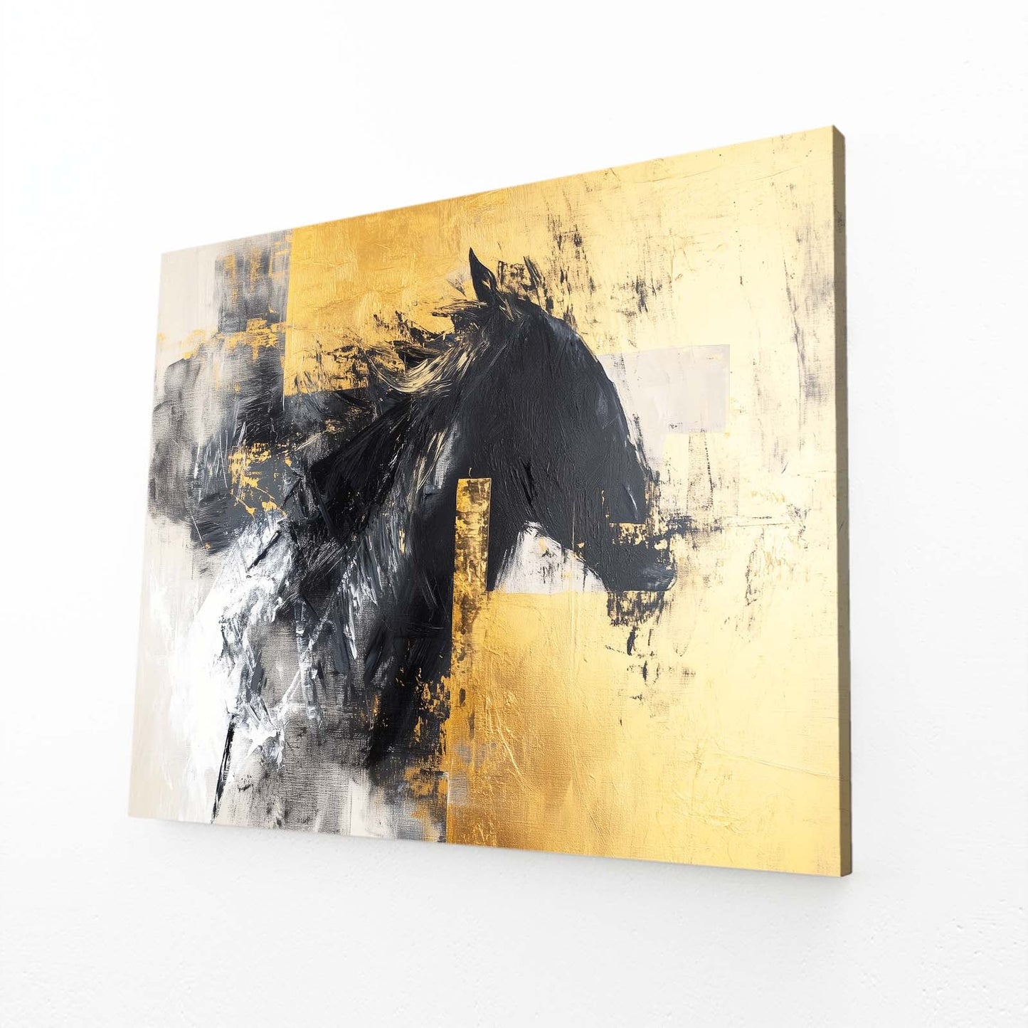 Horse Wall Art – angled canvas view on white background