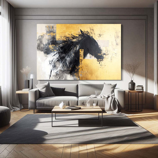 Horse Wall Art – angled canvas view on white background