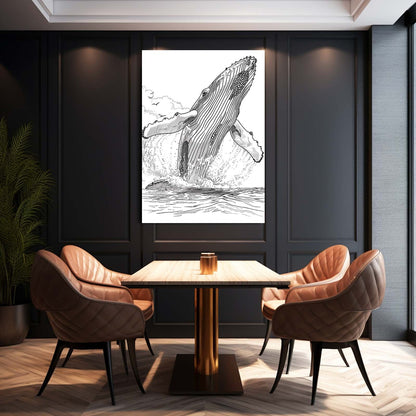 Humpback Whale Line Art
