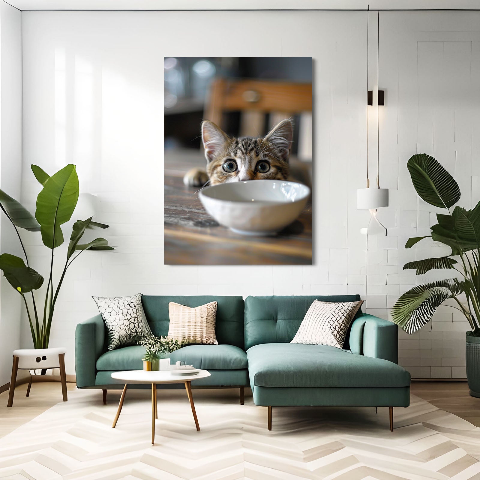 Hungry Stare Cat Wall Art