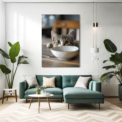 Hungry Stare Cat Wall Art