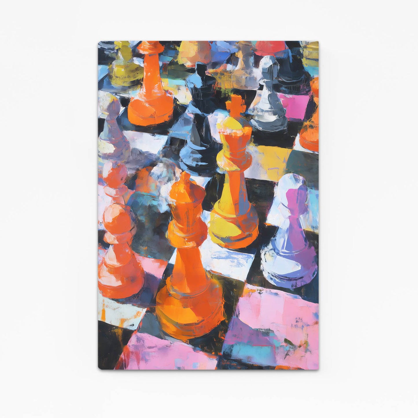 Impasto Color Board Chess Art – impasto color board chess canvas print