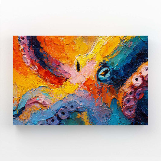 Impasto Color Field Octopus Wall Art – impasto color field octopus canvas print