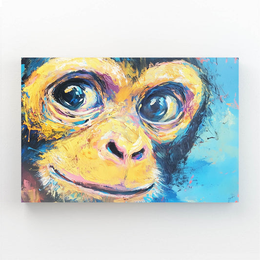 Impasto Yellow Gaze Monkey Wall Art – impasto yellow gaze monkey canvas print