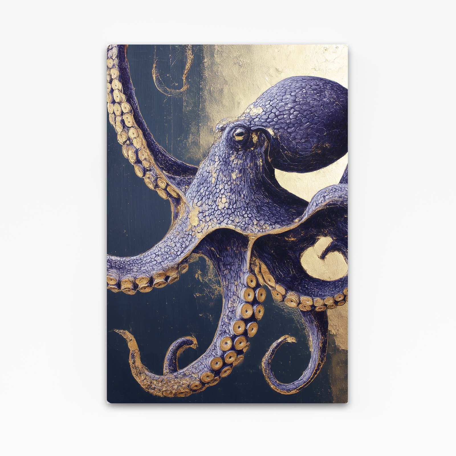 Indigo Gold Coil Octopus Wall Art – indigo gold coil octopus canvas print