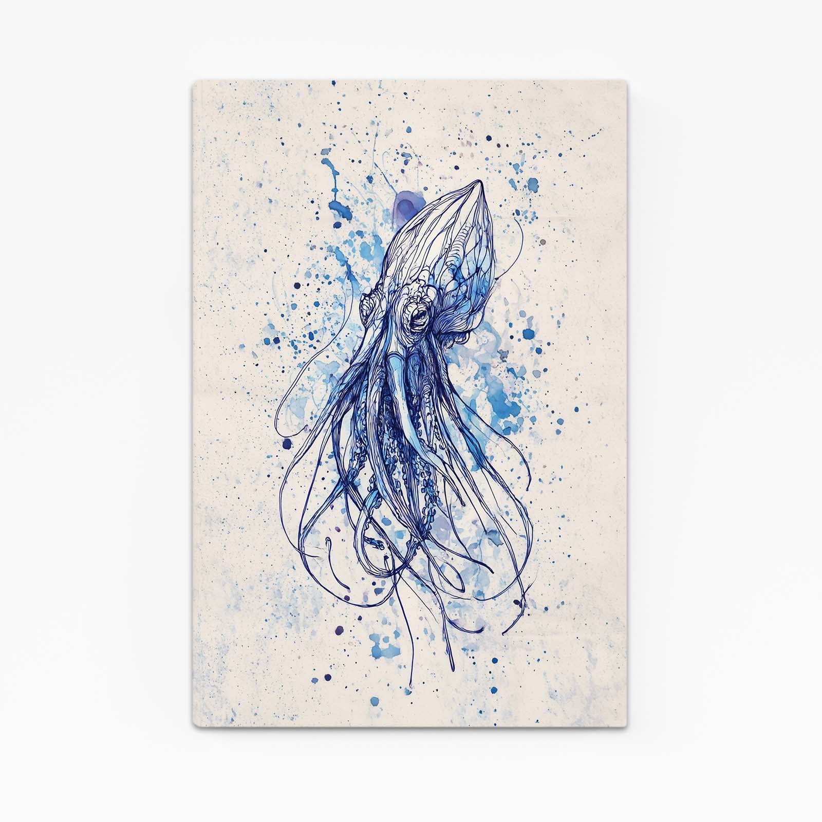 Indigo Splatter Sketch Octopus Prints – indigo splatter sketch octopus canvas print