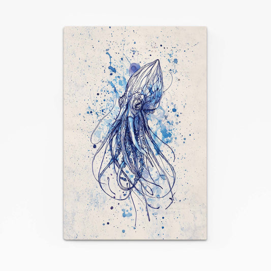Indigo Splatter Sketch Octopus Prints – indigo splatter sketch octopus canvas print