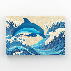 Indigo Wave Dolphin Art