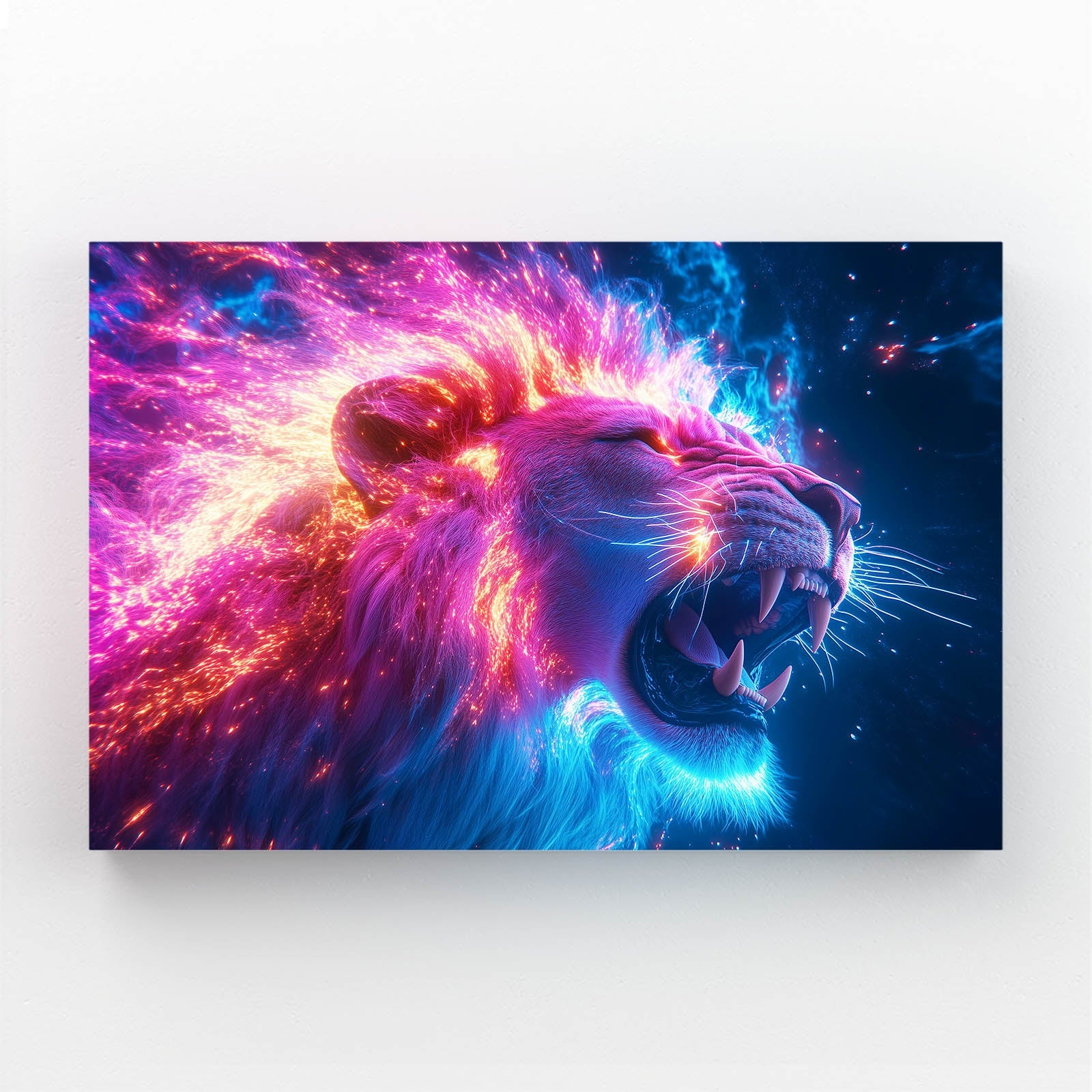 Inferno Glow Lion Wall Art