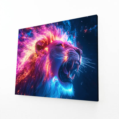 Inferno Glow Lion Wall Art
