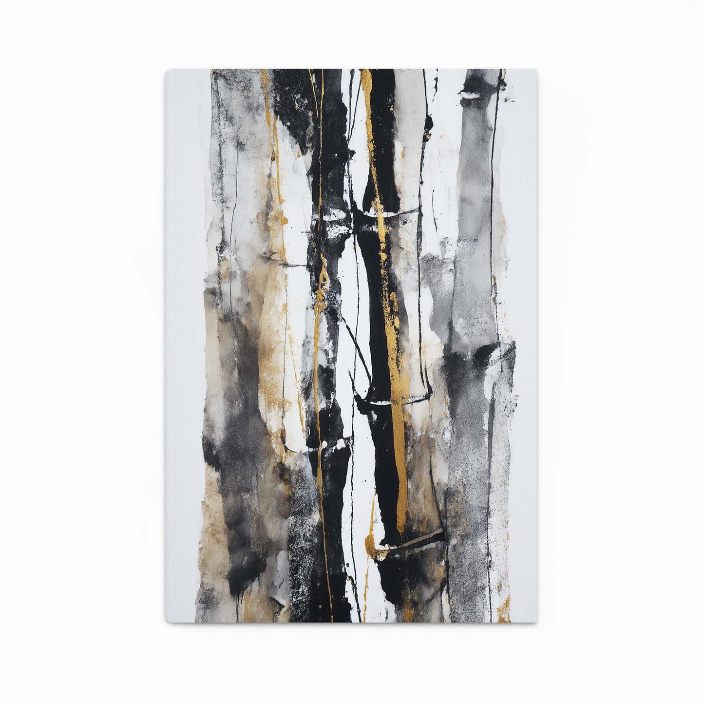 Ink Bamboo Stalks Gold Canvas Art – ink bamboo stalks gold canvas print