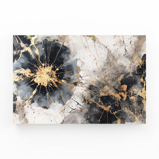 Ink Bloom Frost Gold Canvas – ink bloom frost gold canvas print