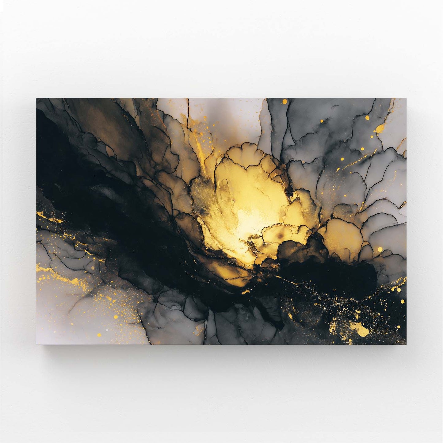 Ink Bloom Navy Gold Prints – ink bloom navy gold canvas print