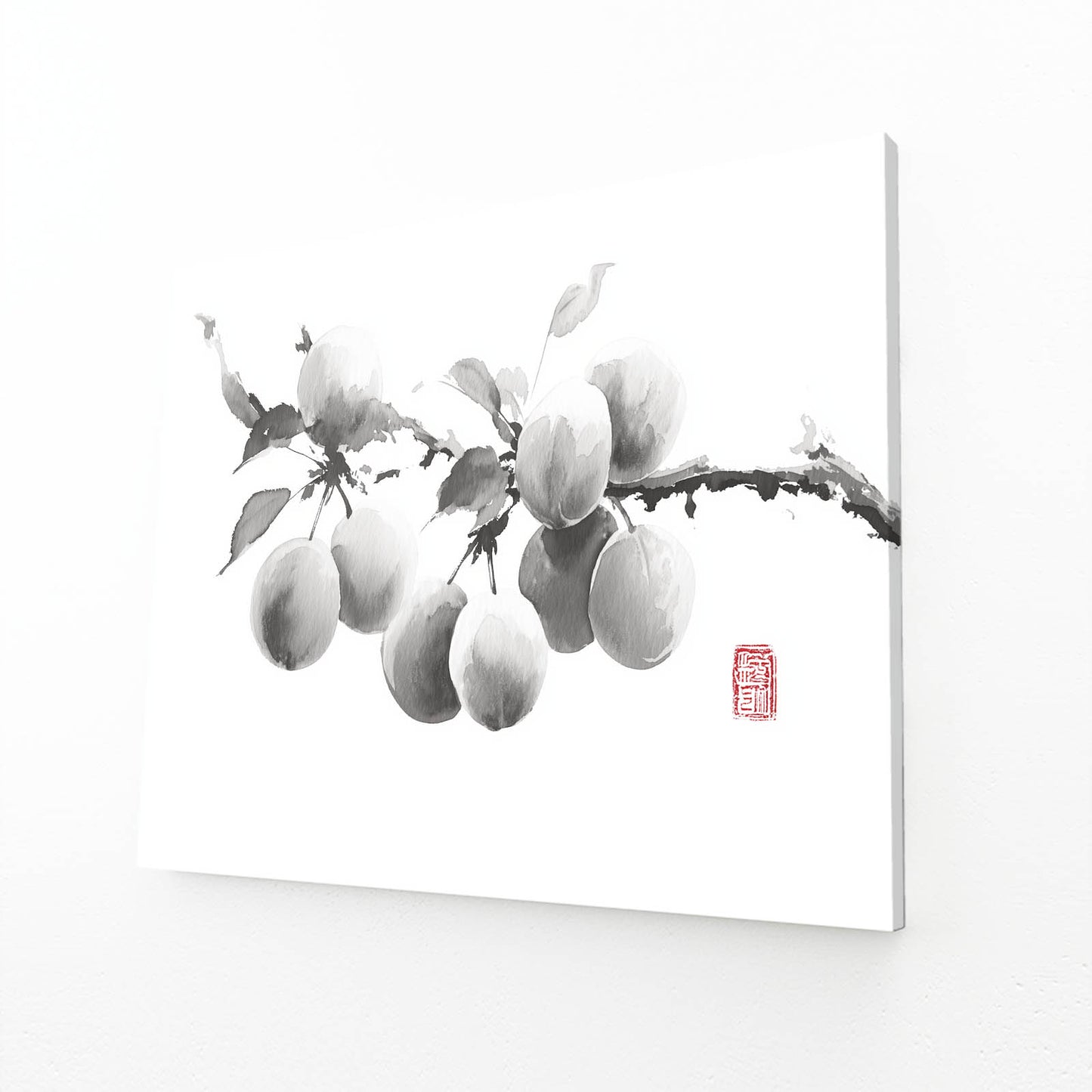 Ink Plum Branch Fruit Prints – ink plum branch fruit canvas print