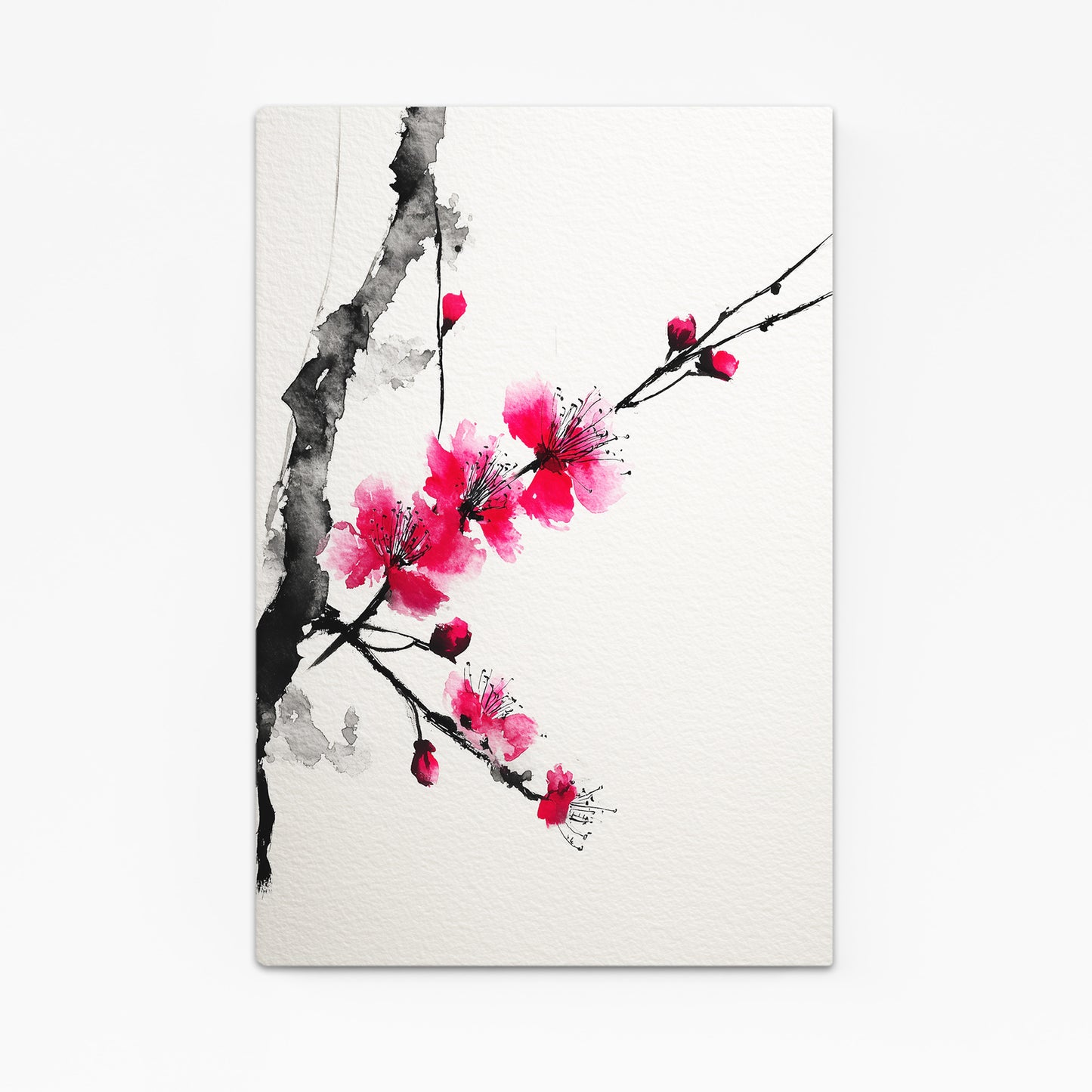 Ink Plum Sprig Cherry Blossom Canvas – ink plum sprig cherry blossom canvas print