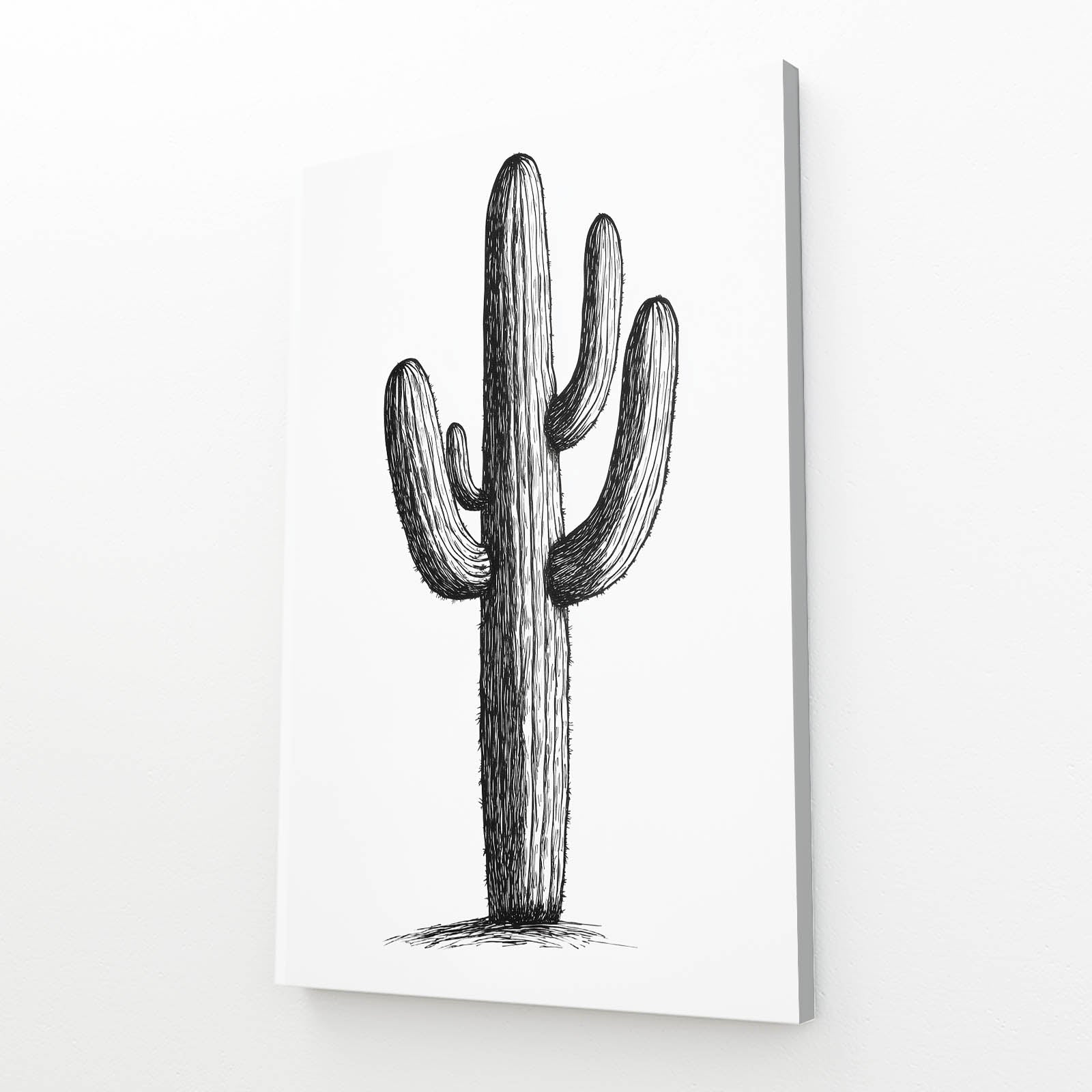 Ink Sketch Outline Cactus Wall Art – ink sketch outline cactus canvas print