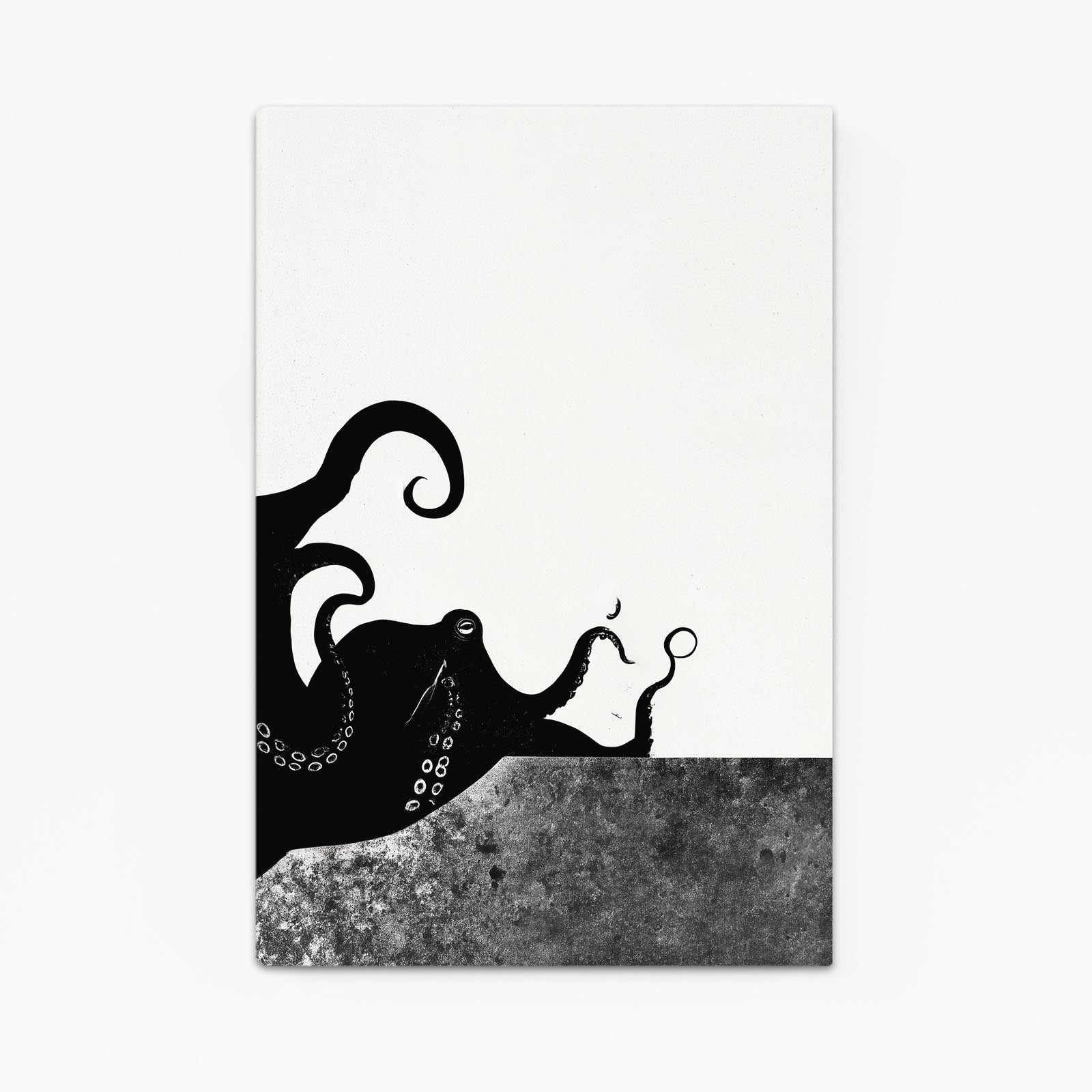 Ink Splash Halves Octopus Art – canvas print on white background