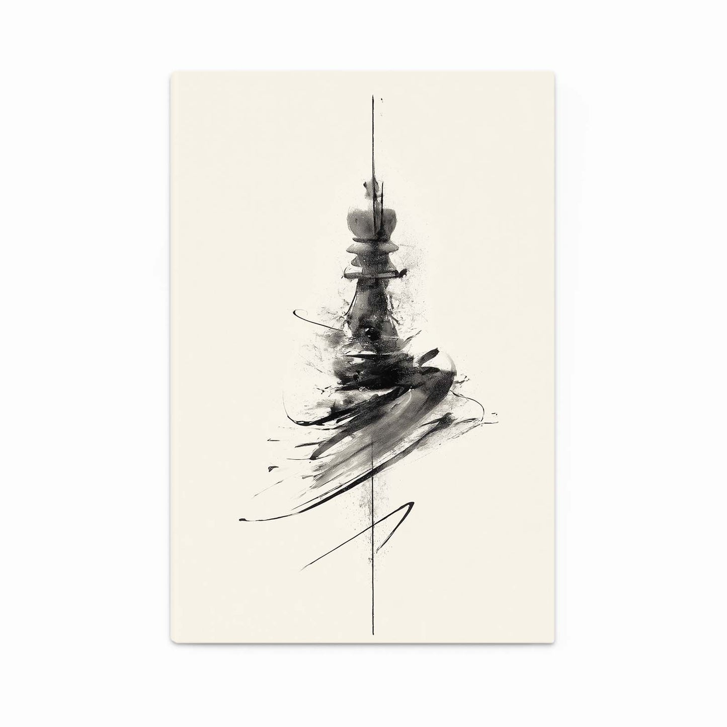 Ink Stroke Spire Chess Prints – canvas print on white background