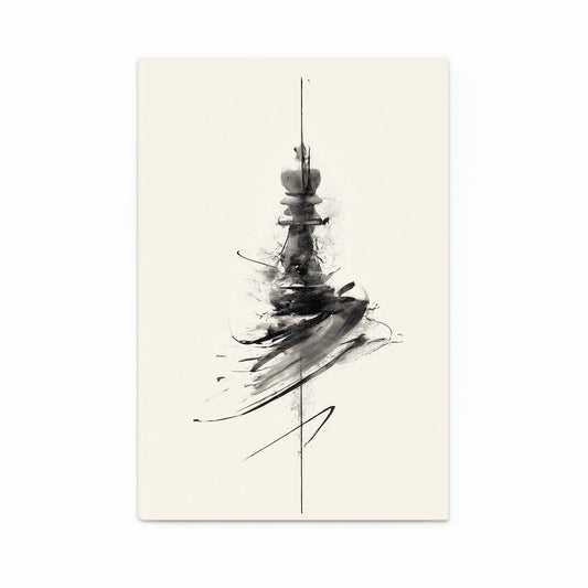 Ink Stroke Spire Chess Prints – canvas print on white background
