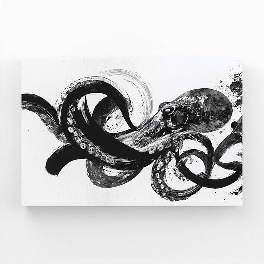 Ink Sweep Study Octopus Art – ink sweep study octopus canvas print