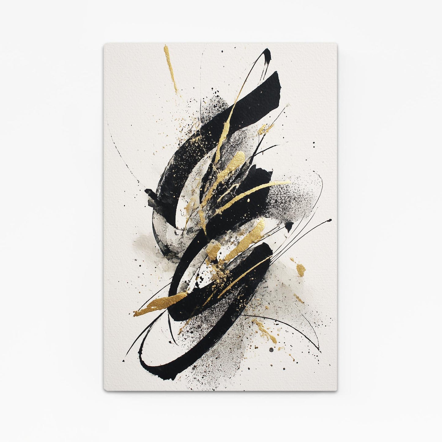 Ink Swirl Motion Gold Prints – canvas print on white background