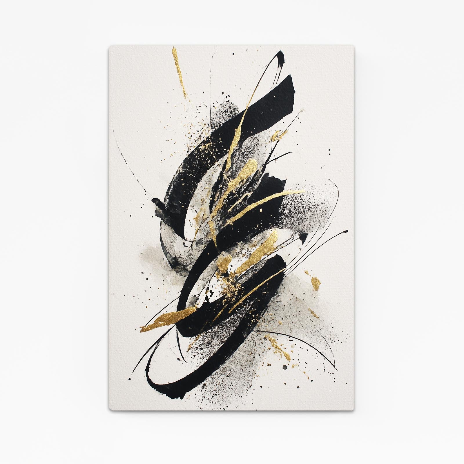 Ink Swirl Motion Gold Prints – canvas print on white background