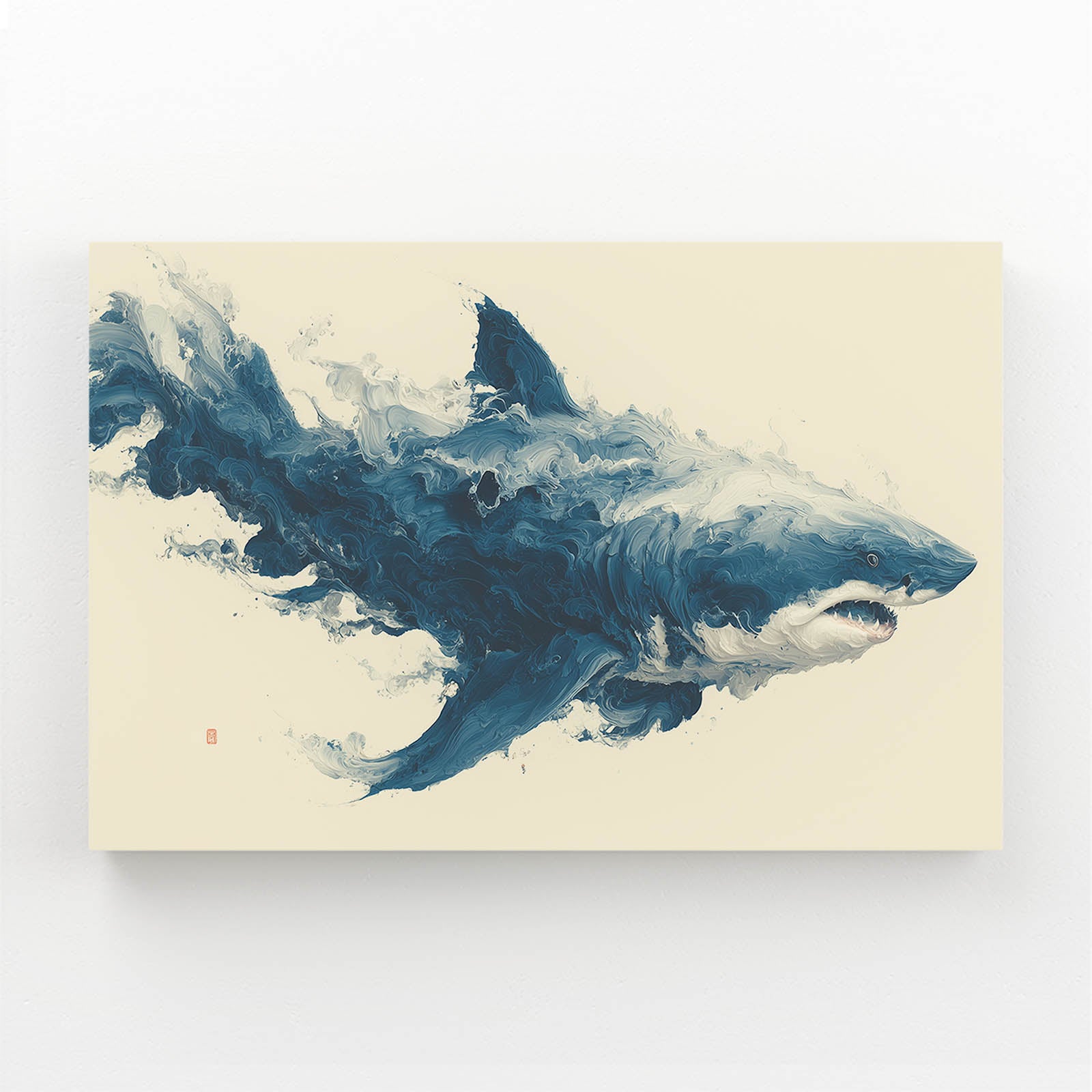 Ink Wash Storm Shark Canvas Art – ink wash storm shark canvas print
