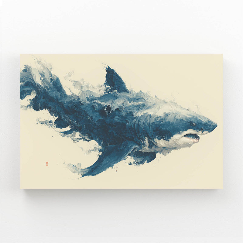 Ink Wash Storm Shark Canvas Art – ink wash storm shark canvas print