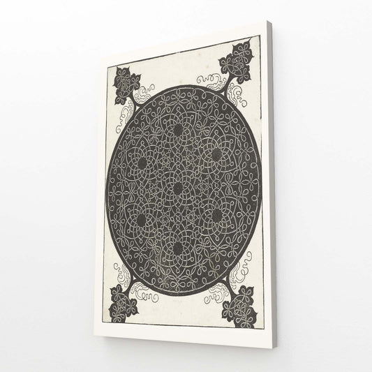 Interlaced Knot Design Da Vinci Canvas — line canvas print, angled canvas view on white background