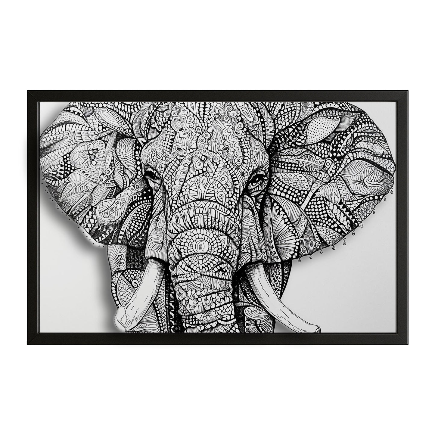 Intricate Line Elephant Art