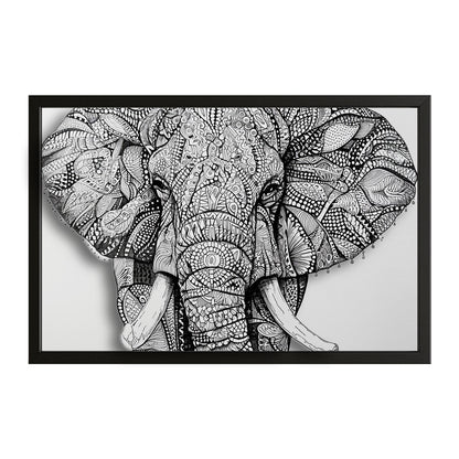Intricate Line Elephant Art
