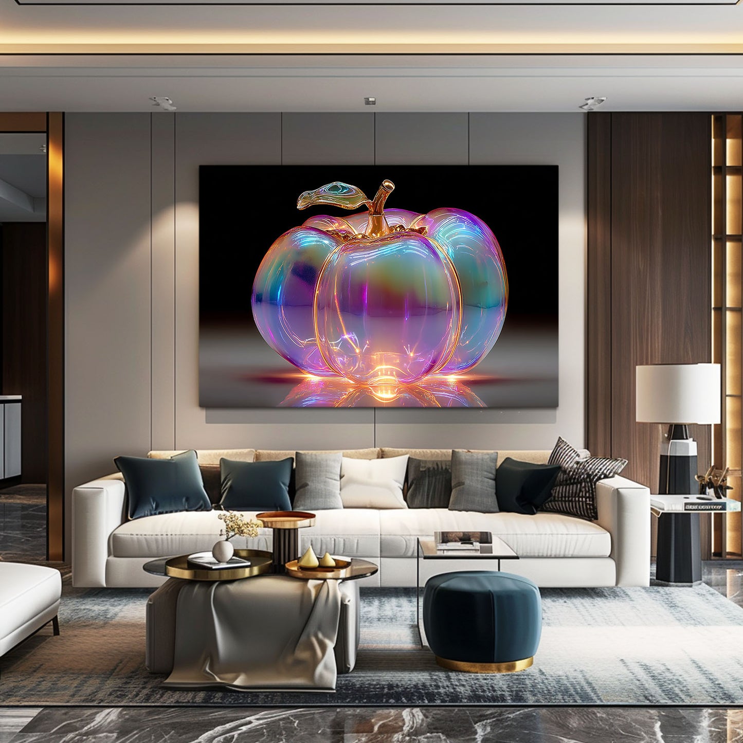 Iridescent Glass Fruit Prints – styled in a furnished interior