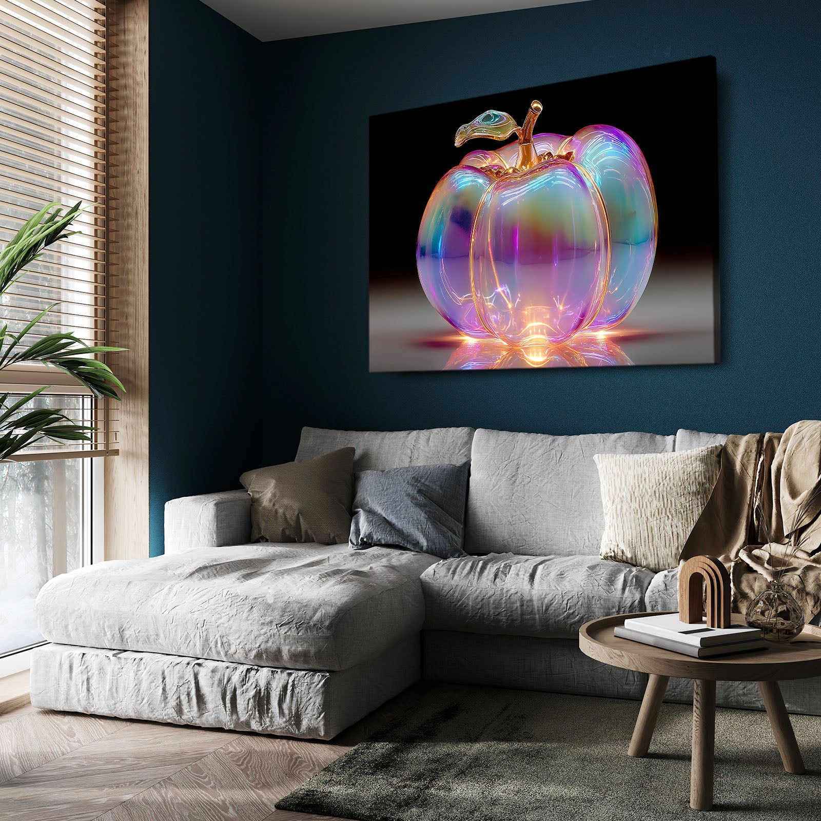 Iridescent Glass Fruit Prints – styled in a furnished interior