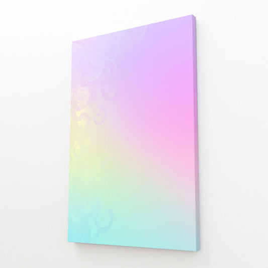 Iridescent Pastel Haze Octopus Wall Art – angled canvas view on white background