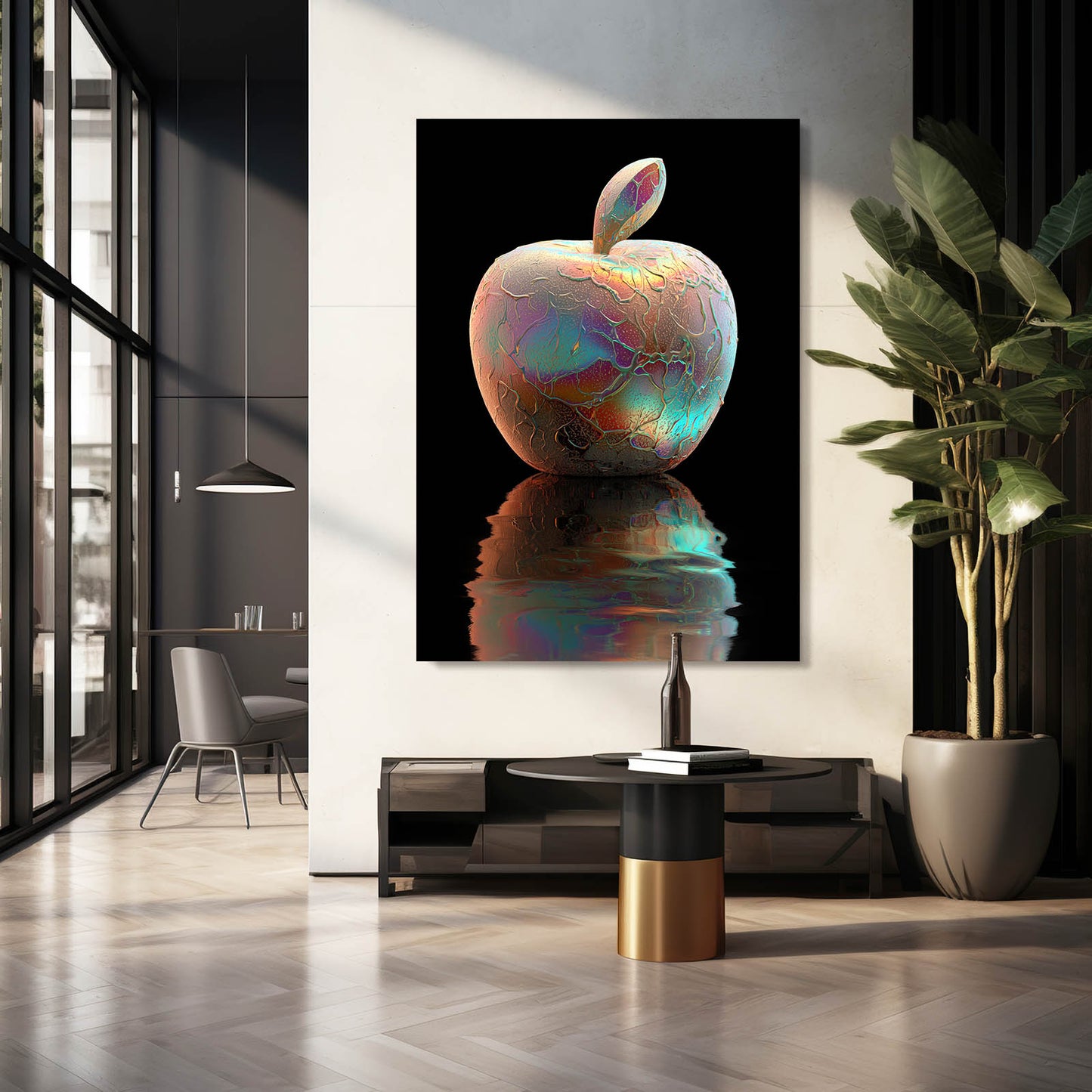 Iridescent Pearl Apple Prints – styled in a furnished interior