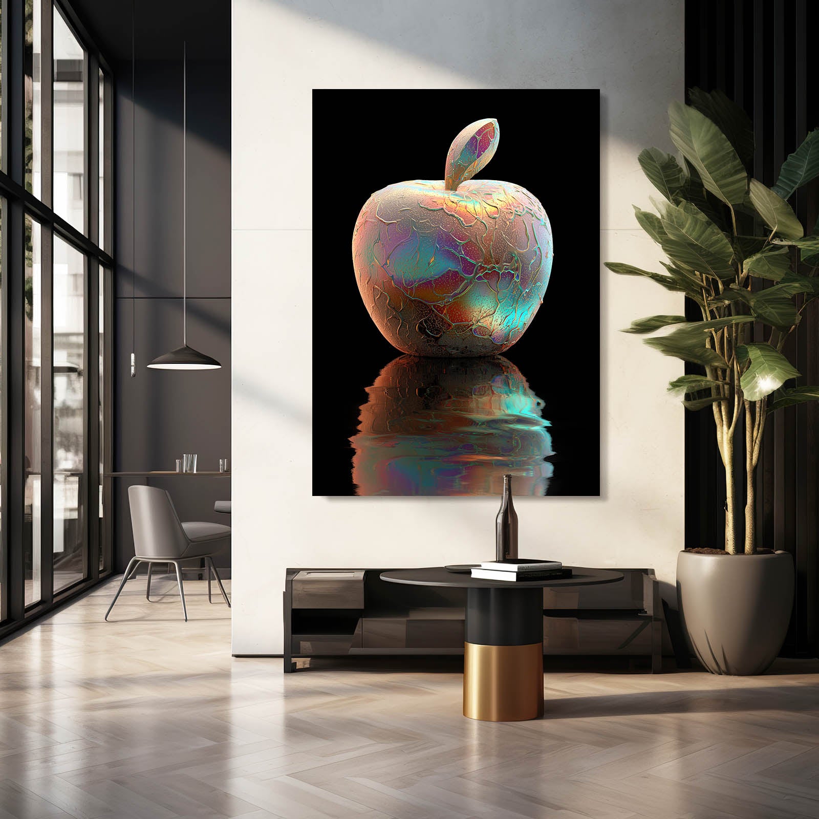 Iridescent Pearl Apple Prints – styled in a furnished interior