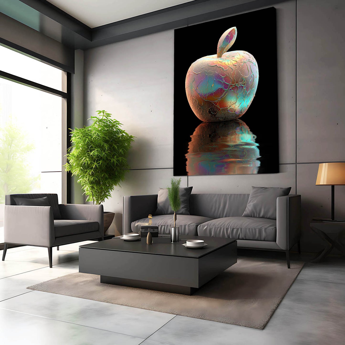 Iridescent Pearl Apple Prints – styled in a furnished interior