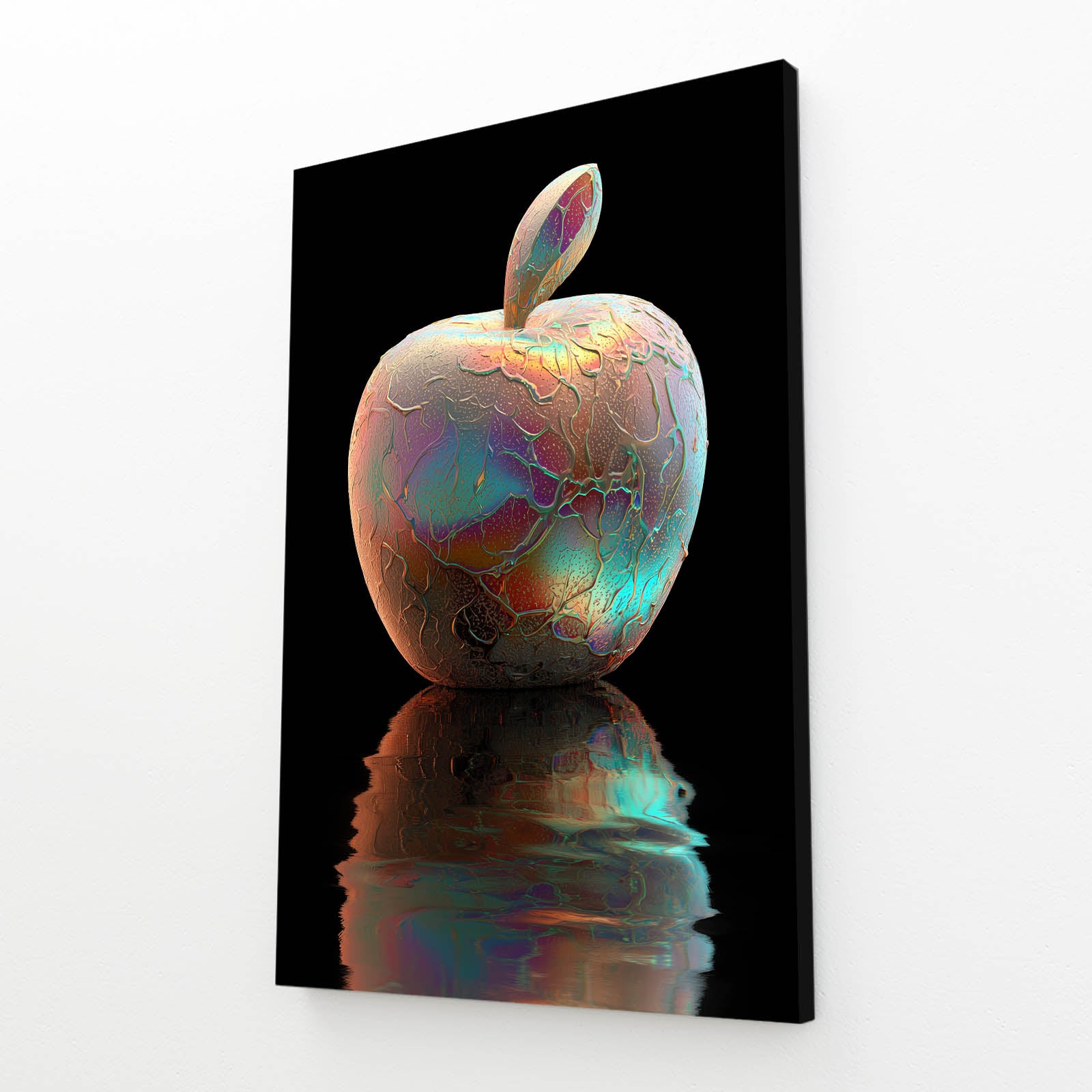 Iridescent Pearl Apple Prints – angled canvas view on white background