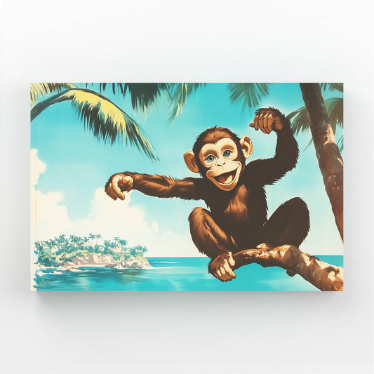 Island Palm Swing Monkey Prints – island palm swing monkey canvas print