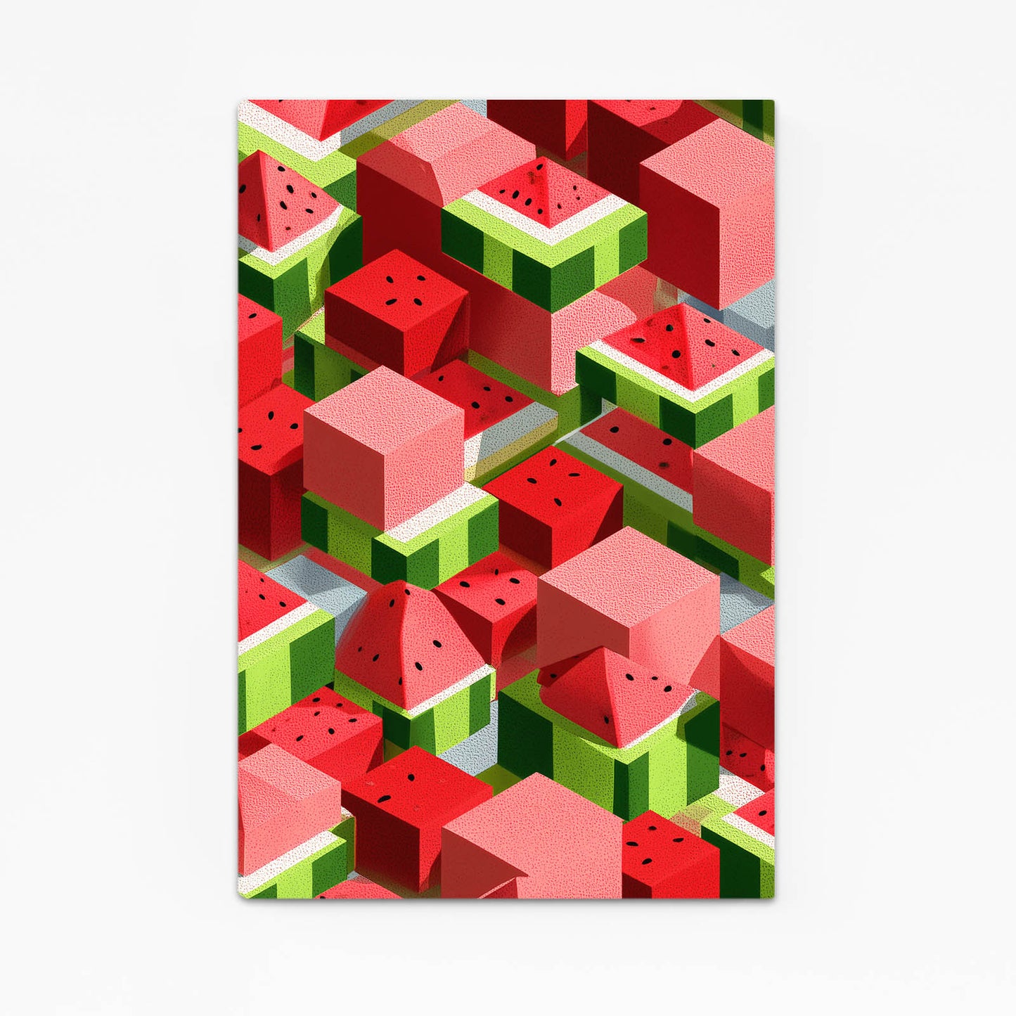 Isometric Watermelon Cubes Fruit Art – isometric watermelon cubes fruit canvas print