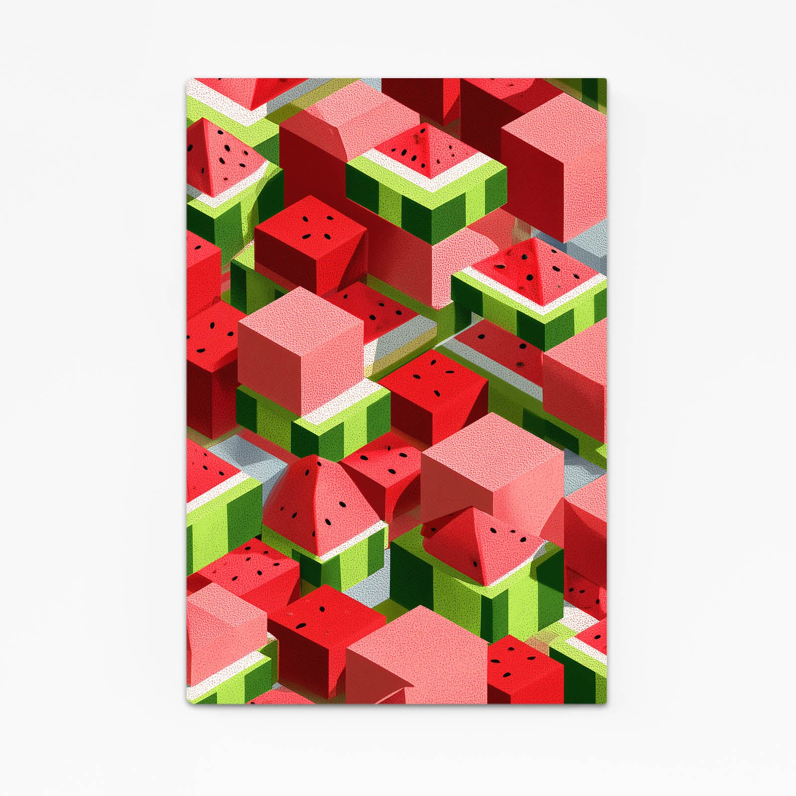 Isometric Watermelon Cubes Fruit Art – isometric watermelon cubes fruit canvas print