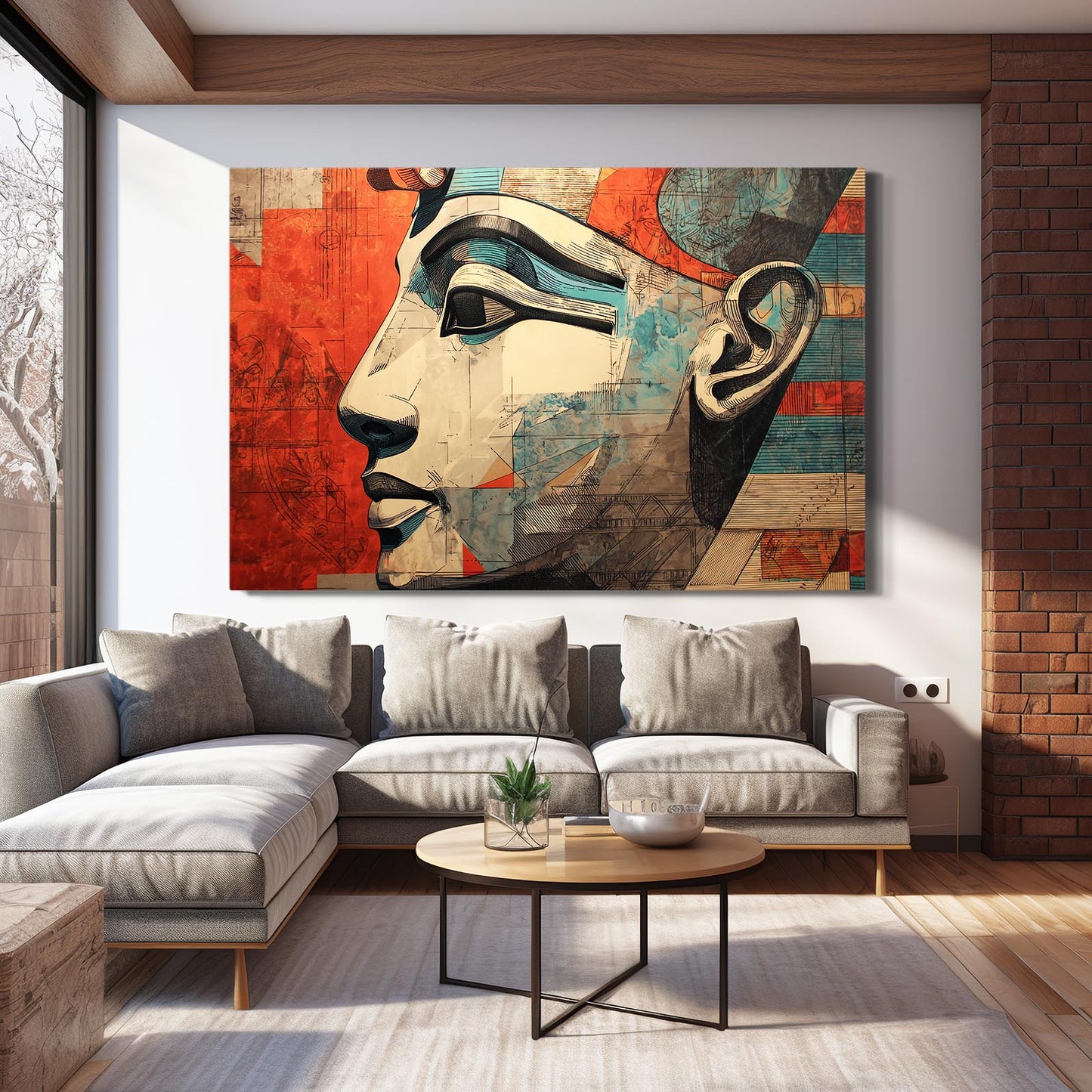 Ivory Pharaoh Profile Egyptian Canvas – styled in a furnished interior